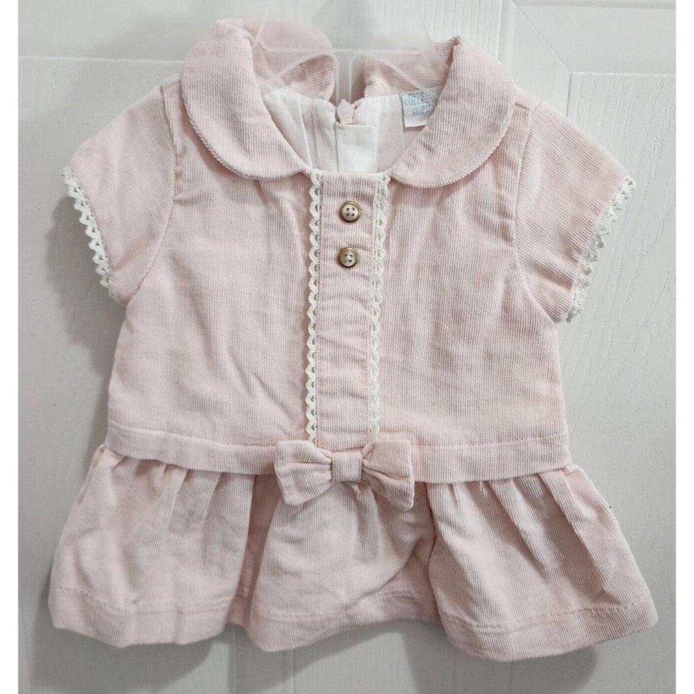 Edgehill Collection Infant Girl's Pink Corduroy Dress Matching Bloomers Size 9M